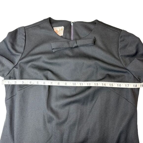 BLAKELY Vintage Black Mid Length Shift Dress Large - Picture 10 of 16